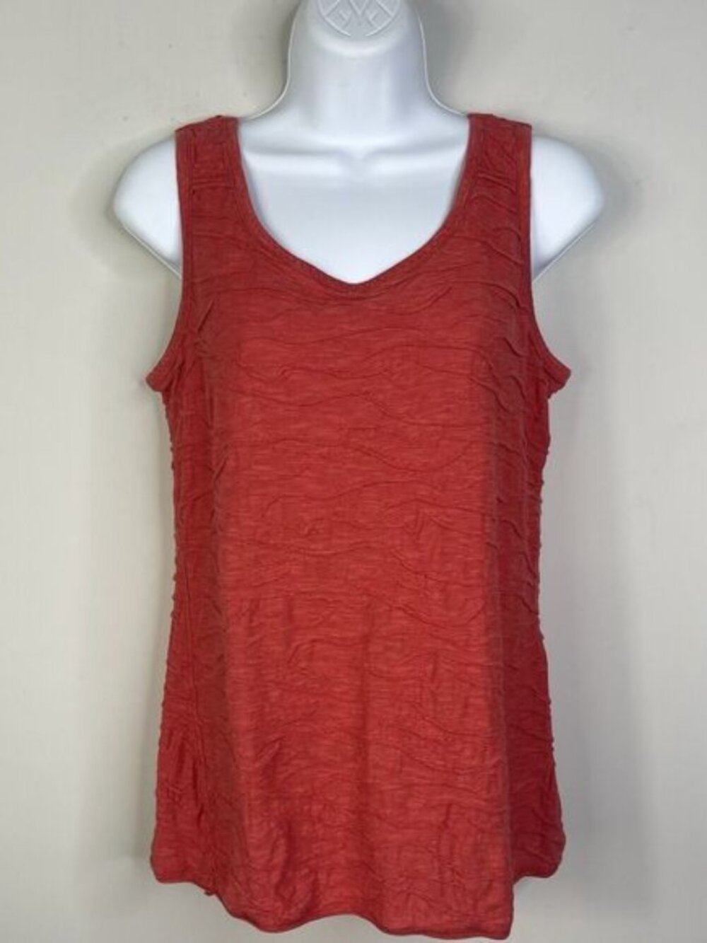 TOAD & CO Womens Top Organic Cotton Orange Striped Tank Sleeveless Size M